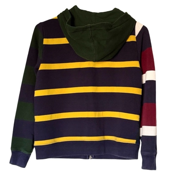 POLO RALPH LAUREN • Big Pony Patchwork Fleece Logo Hoodie Sweatshirt - Picture 3 of 6